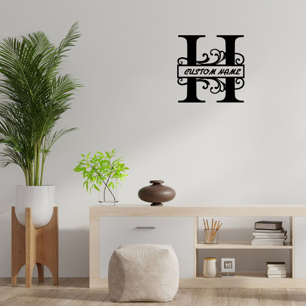 Home Decor Wallpaper - 1PC 優れた文字 H パーソナライズされた名前自己粘着ビニール壁紙友人へのギフト Diy Pvc