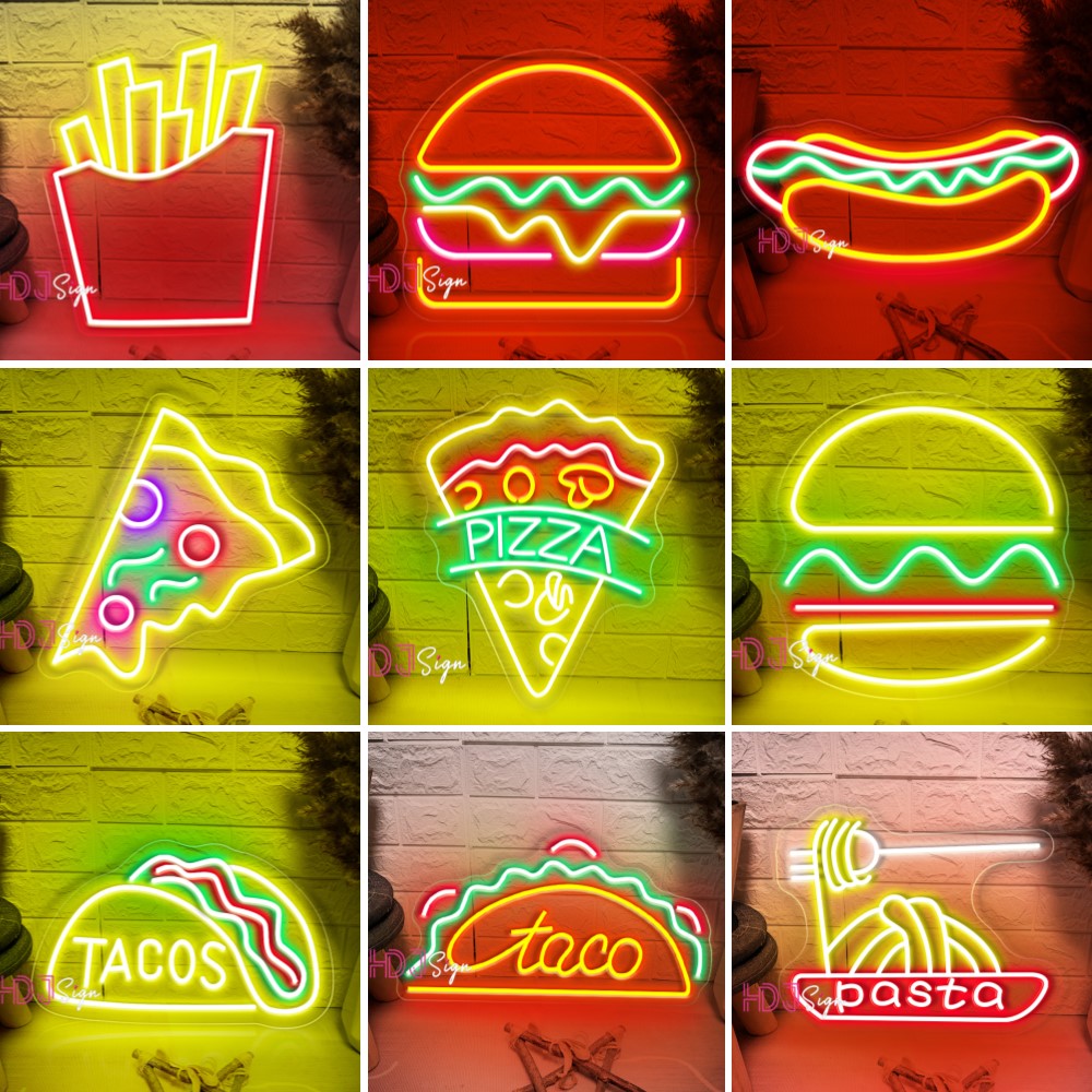 Home Decor Nearby - LEDネオンライト,フランスのフライドポテト,レストラン,コーヒー,家の装飾,壁,クイックフードショップを備えたネオンライトサイン