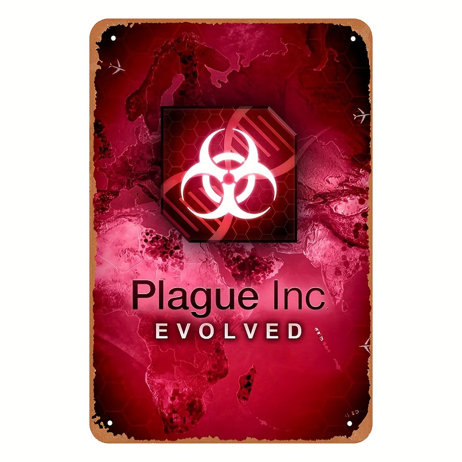 Home Decor Game - ヴィンテージスタイルのPlague Inc Evolvedメタルティンサイン - レトロなビデオゲーム装飾ウォールアート、自宅やギフト、装飾用 |