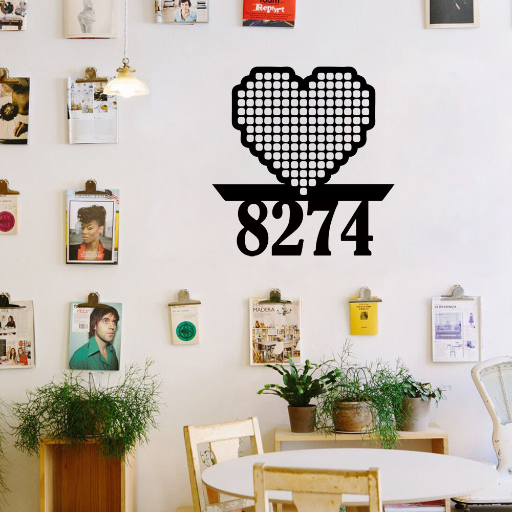 Home Decor Wallpaper - 1PC クールラブカスタマイズ可能な名前ウォールステッカー取り外し可能なウォールステッカー Diy 壁紙家の装飾用ビニール壁画デカール