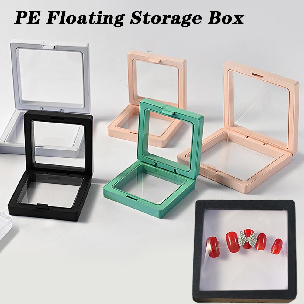 Floating Shelves - 透明なプラスチック製の収納ボックス,イヤリングやジュエリーを作るためのプラスチック製の収納ボックス,7〜8.8cm, 5個。