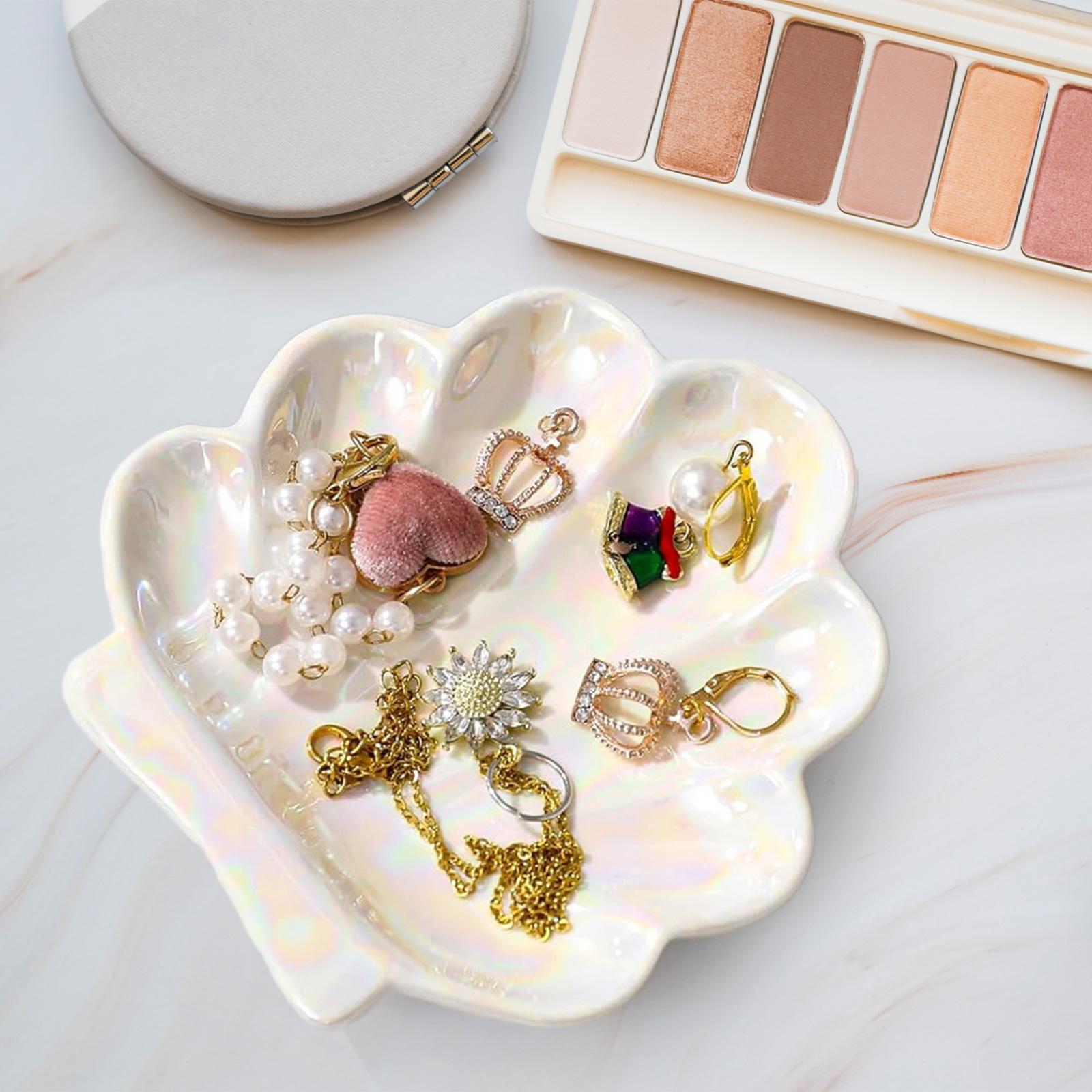 Ceramic Trinket Dish - シェルジュエリーディッシュジュエリープレートホルダーかわいいクリエイティブジュエリー収納トレイリングディッシュネックレスキーリング時計入り口