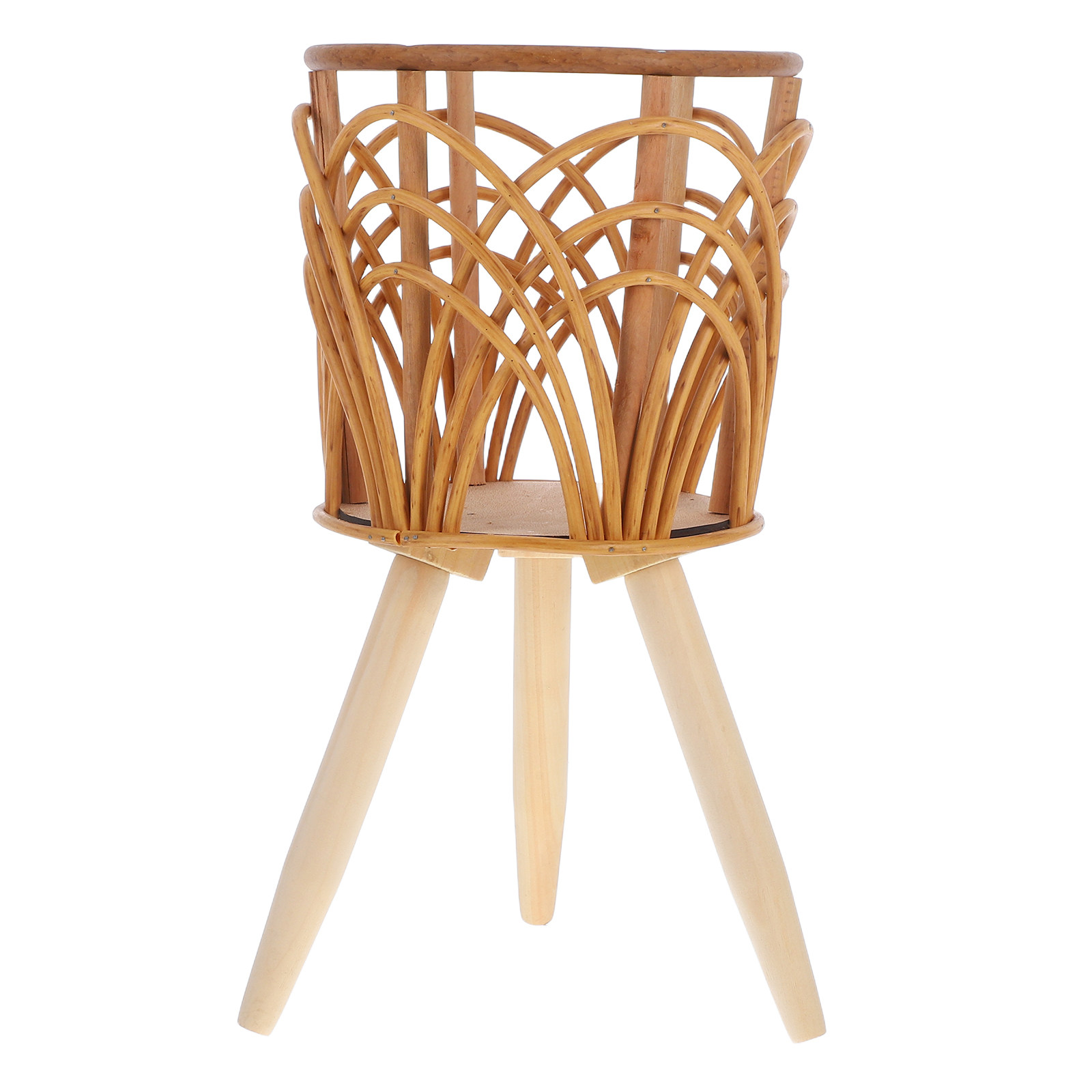 Rattan Plant Basket - 北欧スタイルのラタン製プランターバスケットスタンド、床置き型の木製植木鉢ラック、室内リビングルーム、バルコニー、庭の装飾に。