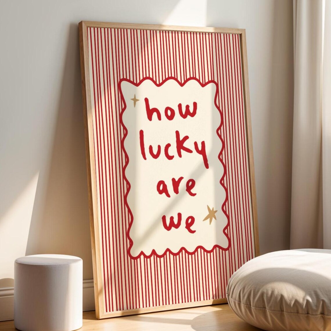 Home Decor How To - レトロファッションストライプのウォールアートプリント、キャンバス絵画ポスター、リビングルーム、寝室、家の装飾に最適な絵画です。私たちはどれだけ幸運なのでしょうか？