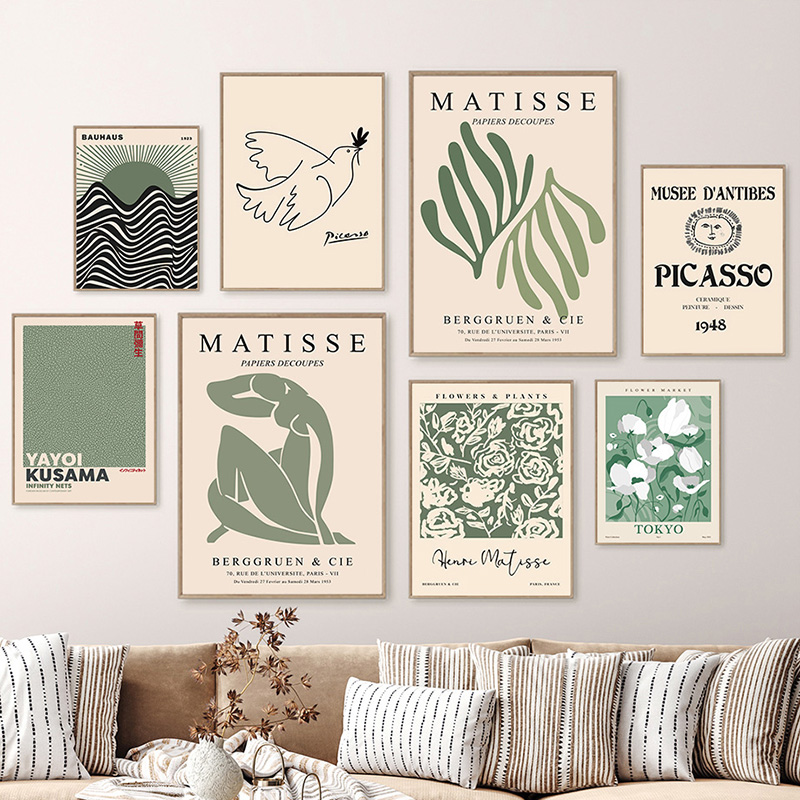 Home Decor Market - アンリ・マティス・ピカソポスタープリントフラワーマーケット壁アート抽象キャンバス絵画北欧絵画リビングルームの家の装飾