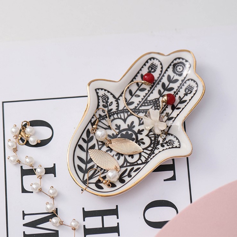 Ceramic Trinket Dish - 小さなひまわりの形をしたセラミックプレート,装飾ジュエリー,小物,ネックレス,収納,洗面化粧台
