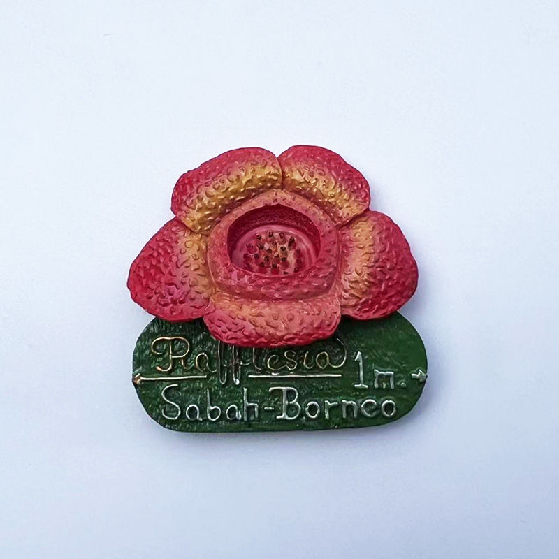 Home Decor Malaysia - マレーシア サバ州 ボルネオ ラッフルシアの花 3D レジン製冷蔵庫マグネット