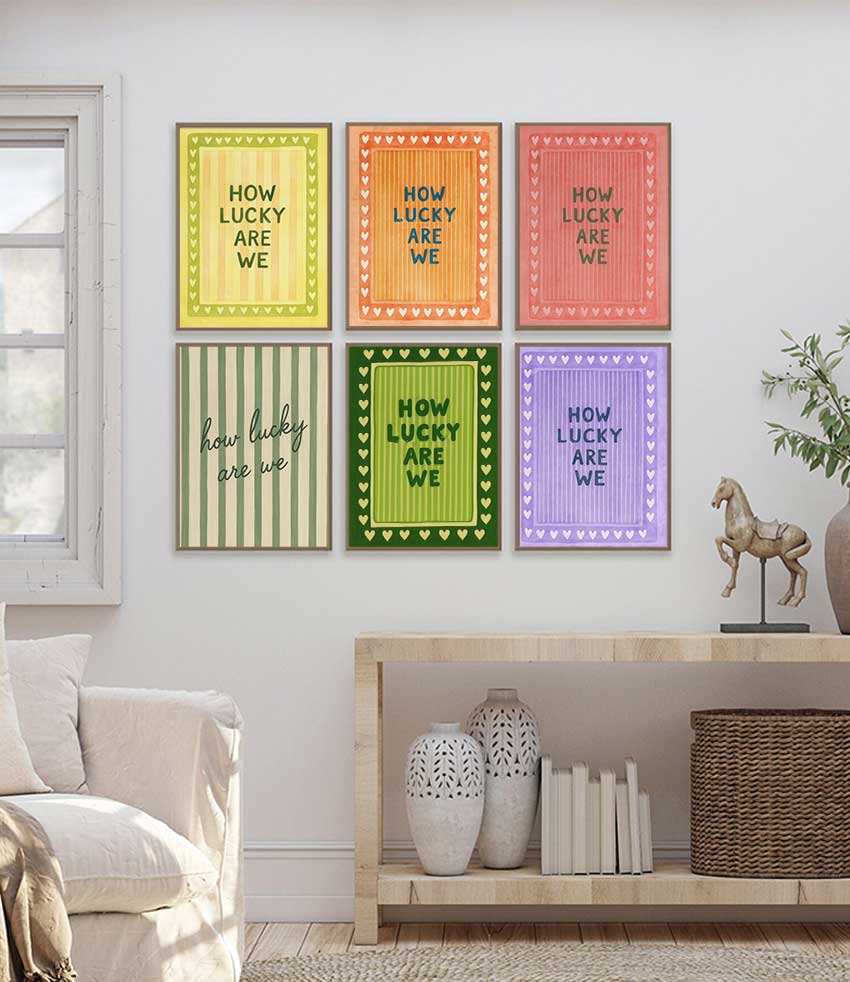 Home Decor How To - プリントポスター モダンハートストライプアートプリント 寝室 リビングルーム 壁 ホームデコレーション