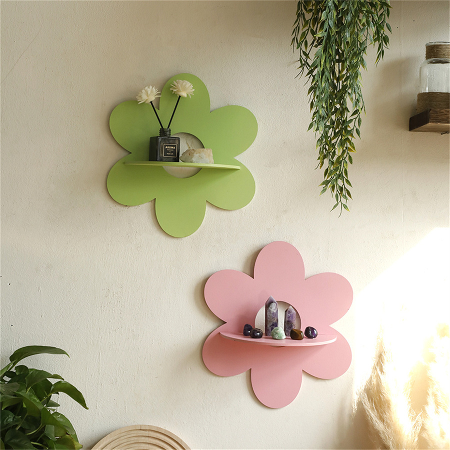 Floating Shelves - 花とクリスタルの壁の棚,自由奔放に生きるスタイル,寝室,リビングルーム,家の装飾