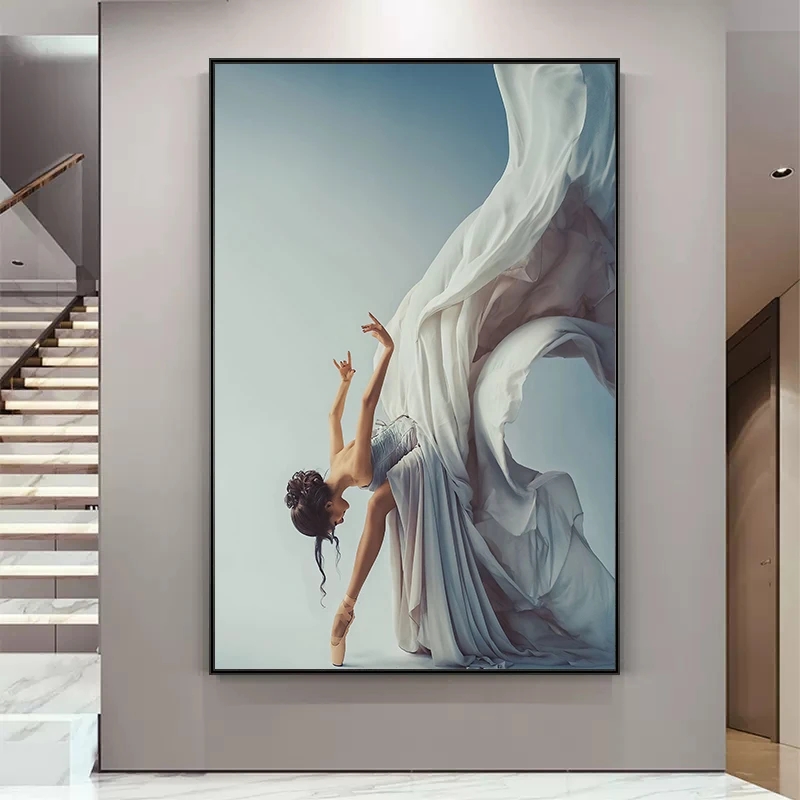 Home Decor Zen - 現代バレエダンスガールキャンバス絵画エレガントなダンサー壁アート写真ポスタープリントリビングダンスルーム家の装飾