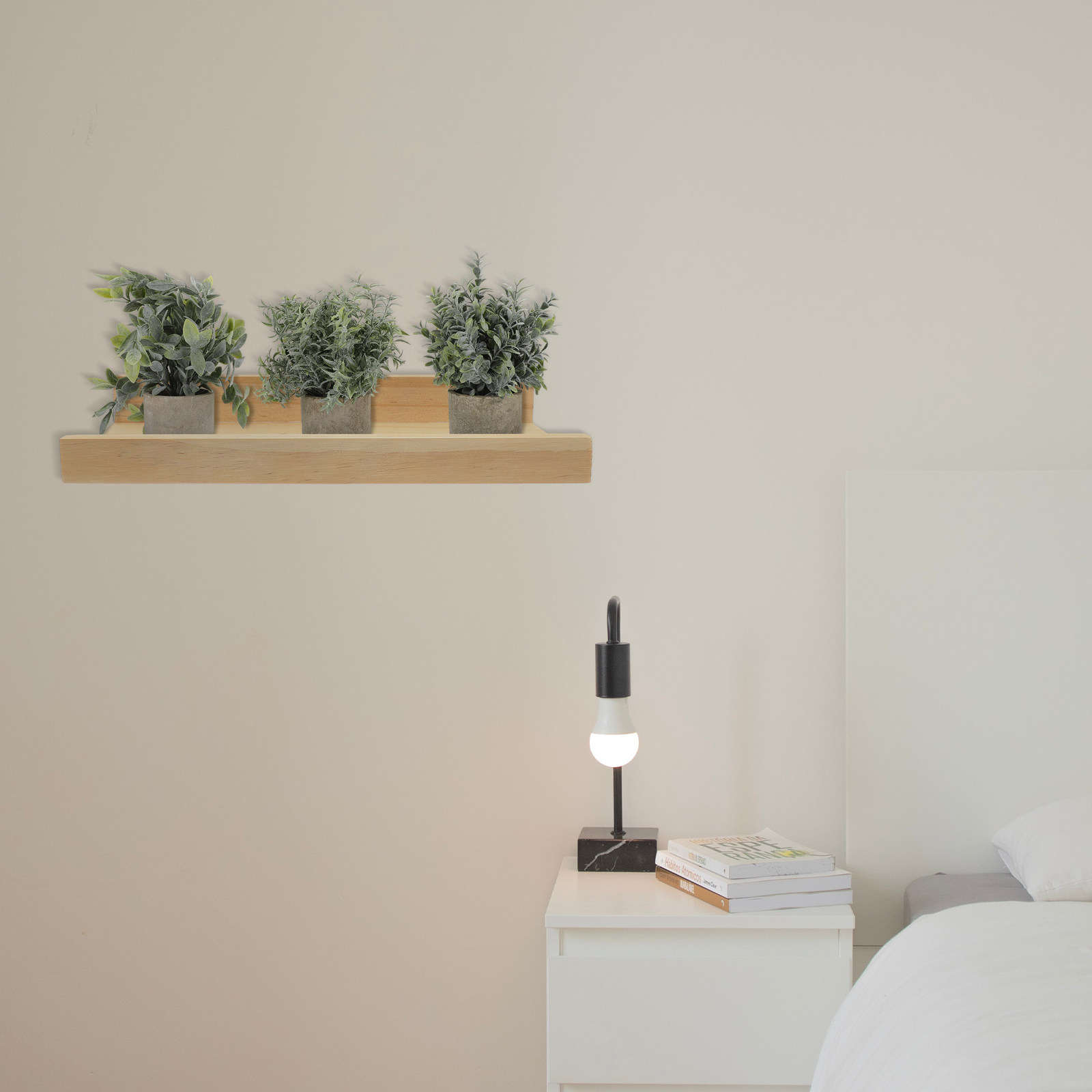 Floating Shelves - 木製ウォールシェルフ 小さなフローティングシェルフ 寝室 浴室 リビングルーム用 装飾収納ラック