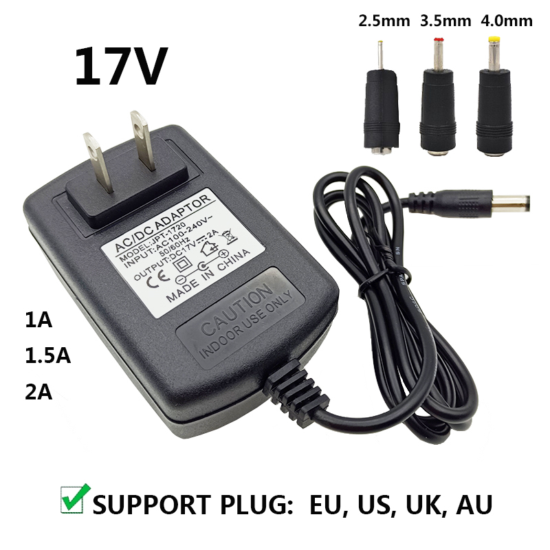 Home Decor Uk - 電源アダプター,コンバーター,英国,au壁,dcから17 v,1a,1.5a,5.5x2.5mm,eu,usプラグ,100-240v 220vから17ボルト
