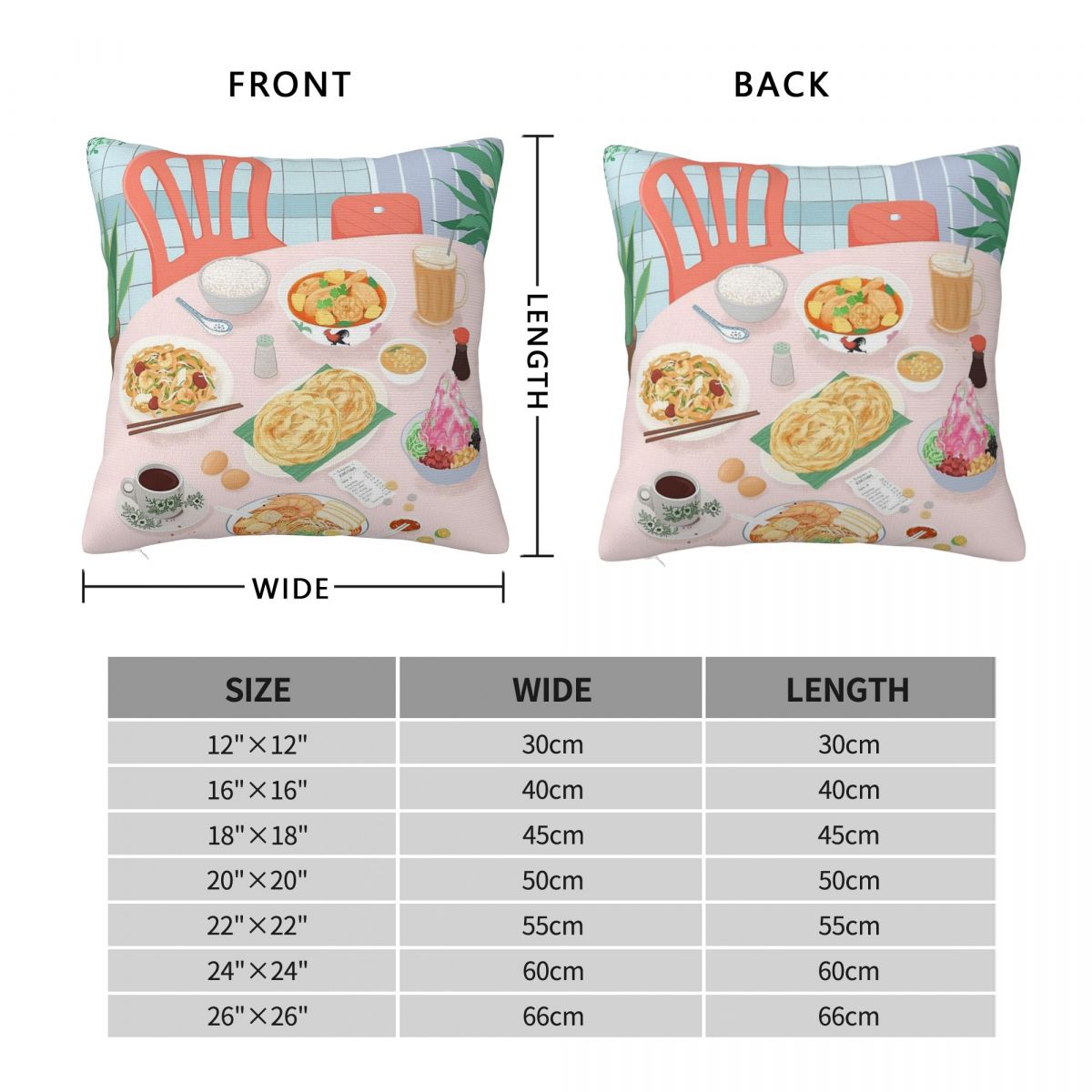 Kopitiam Food Malaysia 枕カバー ポリ - Home Decor Malaysia のレビューと価格