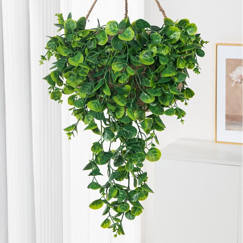 ユーカリの葉と籐の人工プラスチック製植物、家の壁掛け、パーテ - Rattan Plant Basket のレビューと価格