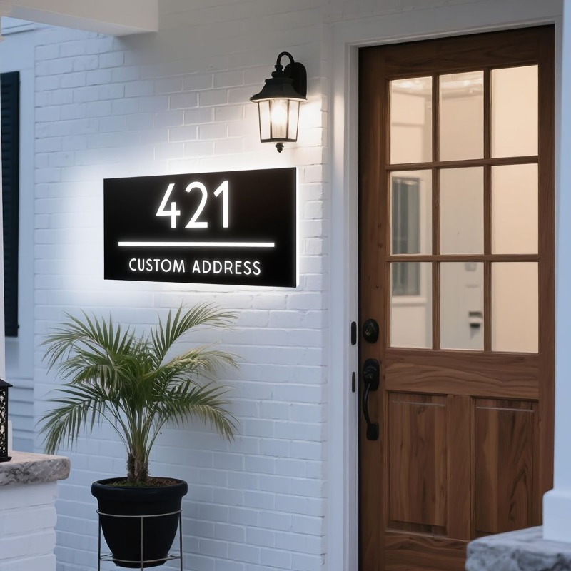 カスタムLEDライトガイドドアプレート屋内屋外導電性照明付き - Home Decor Nearby のレビューと価格
