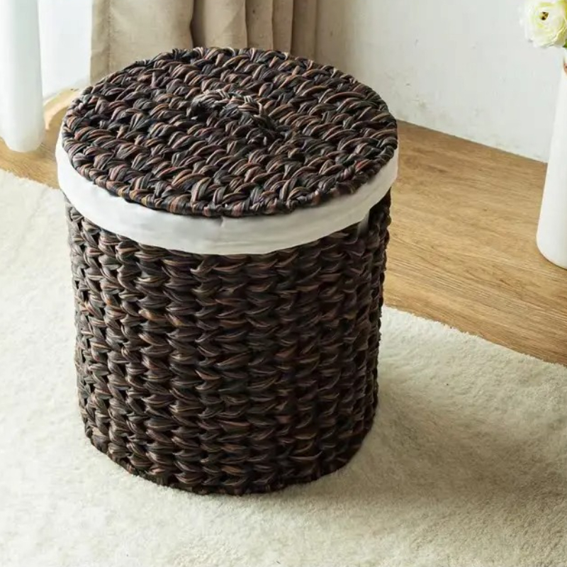 裏地付きコーヒーブラウン収納箱（バスルーム用） ‌   高級 - Rattan Plant Basket のレビューと価格