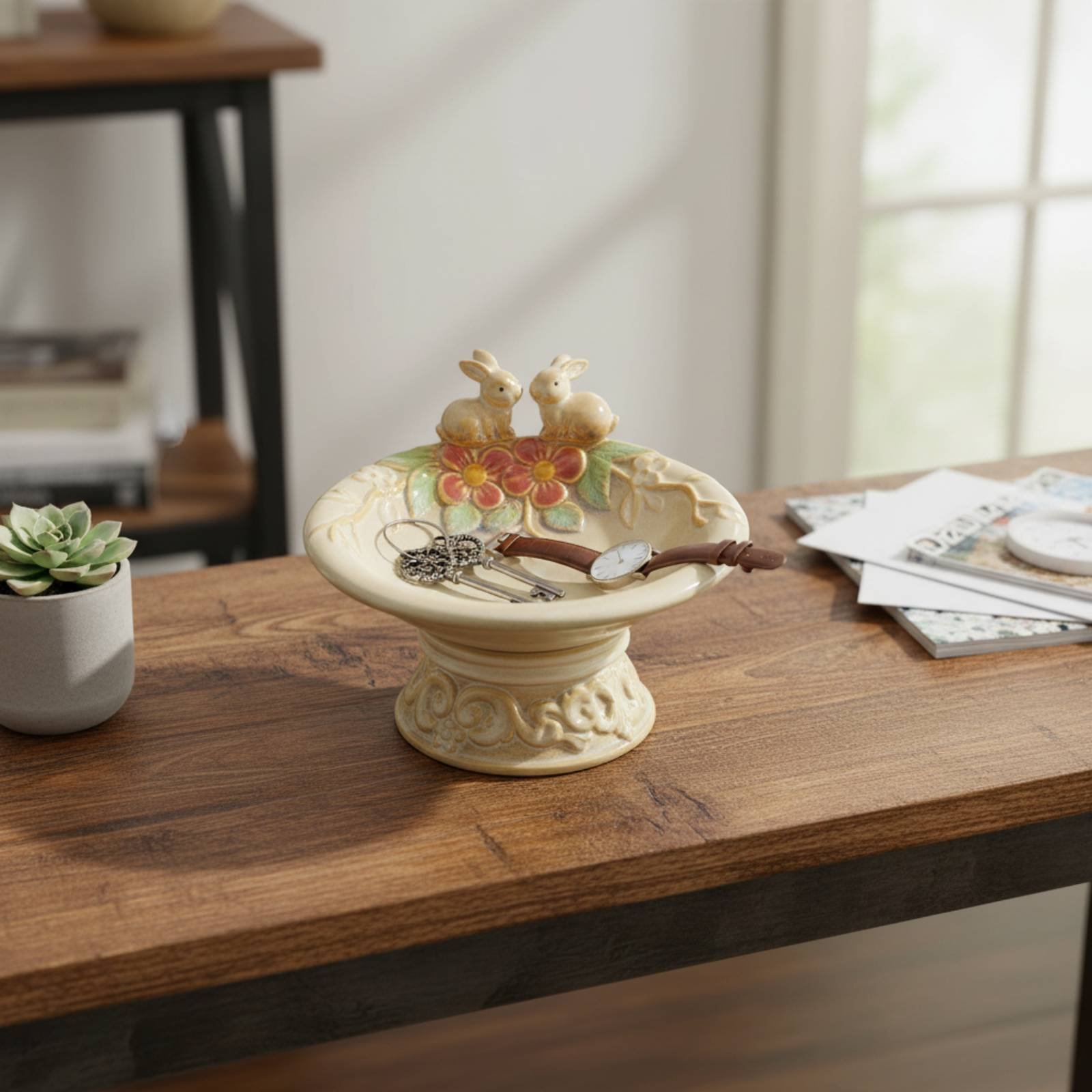 台座付き鳥型小物入れトレイ 多機能セラミック鳥型ソープディッ - Ceramic Trinket Dish のレビューと価格