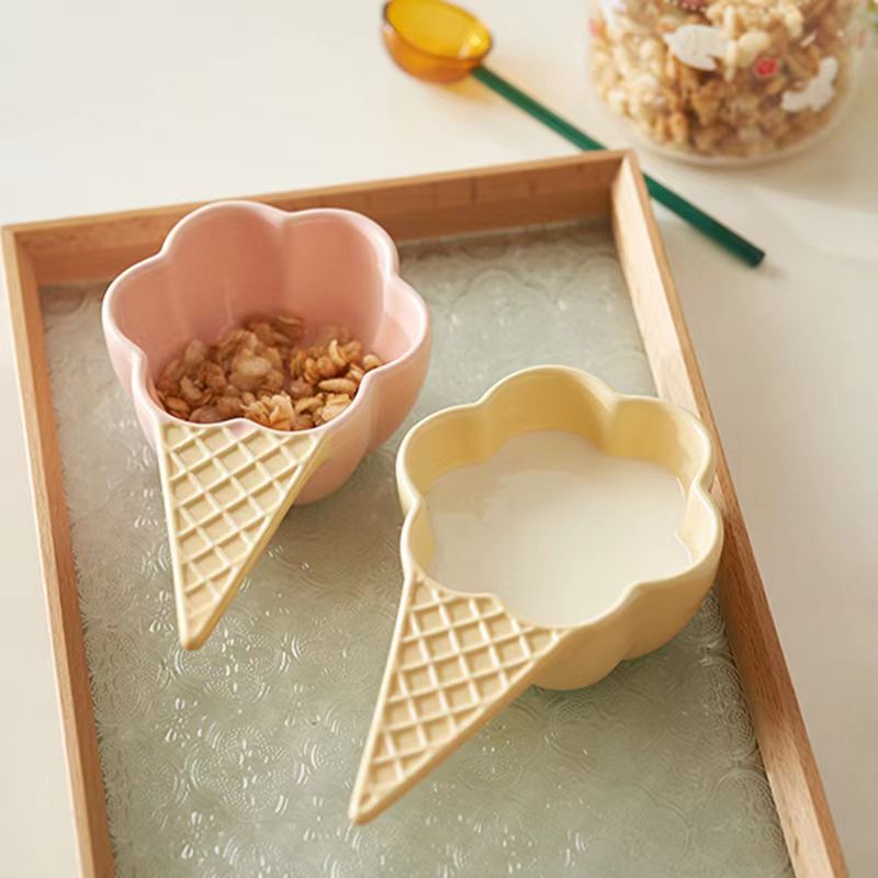 アイスクリーム形のセラミックボウルプレートクリエイティブコー - Ceramic Trinket Dish のレビューと価格