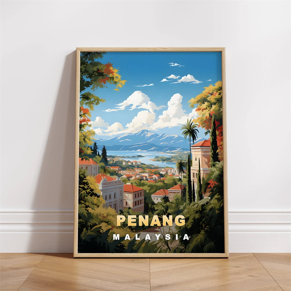 ペナンマレーシア旅行ポスターヴィンテージアジアンウォールアー - Home Decor Malaysia のレビューと価格