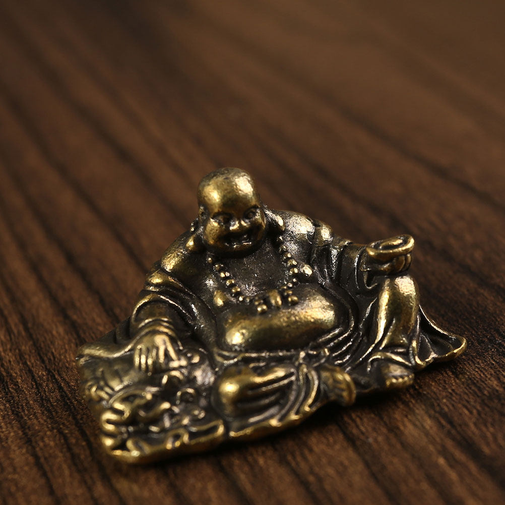 真鍮製微笑仏像 レトロな精巧なミニチュア卓上仏像飾り クリエ - Home Decor Zen のレビューと価格