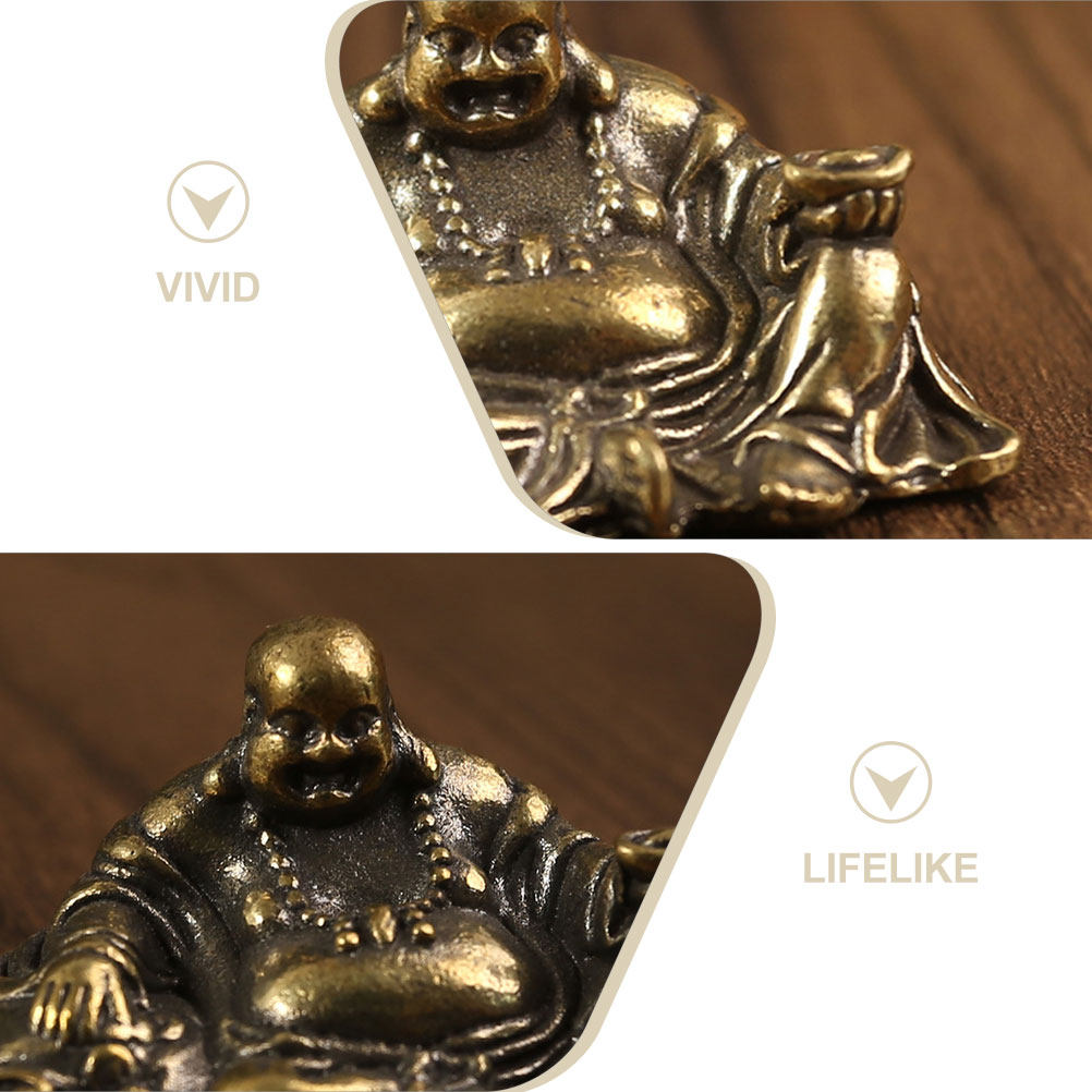 真鍮製微笑仏像 レトロな精巧なミニチュア卓上仏像飾り クリエ - Home Decor Zen のレビューと価格