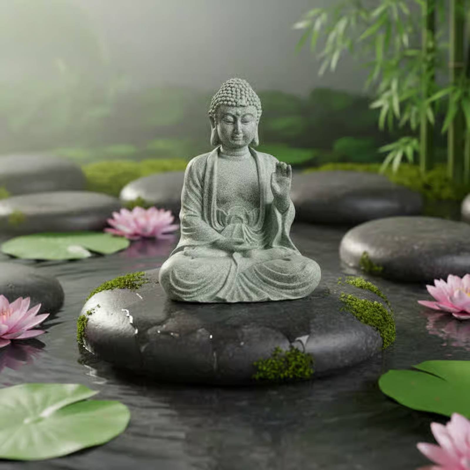 3ピース石仏装飾ティーペット禅置物セット水槽用ホームデコレー - Home Decor Zen のレビューと価格