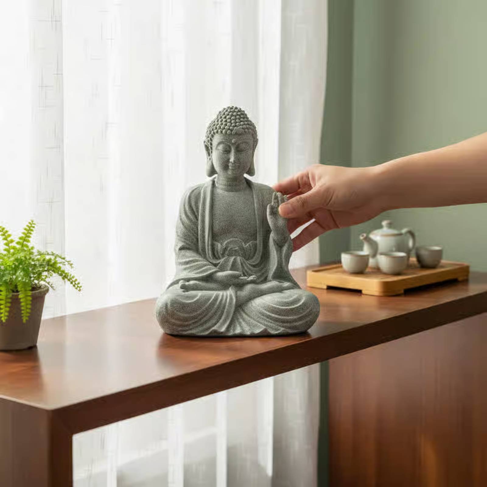 3ピース石仏装飾ティーペット禅置物セット水槽用ホームデコレー - Home Decor Zen のレビューと価格
