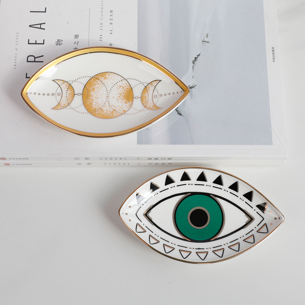 装身具皿リング,セラミックシルクスアイパターン,かわいい装飾 - Ceramic Trinket Dish のレビューと価格