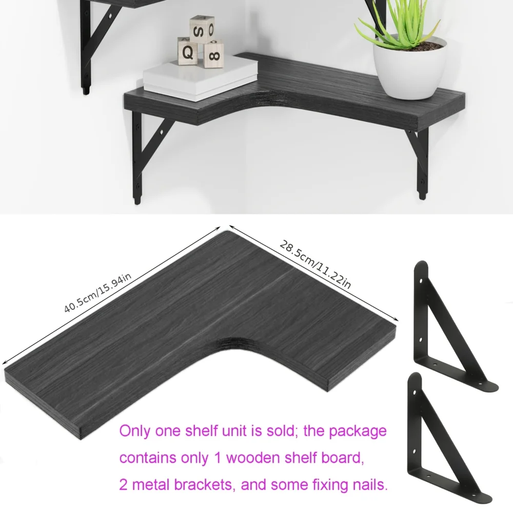 天然木目調フローティングシェルフ 壁掛けコーナー収納 モダン - Floating Shelves のレビューと価格