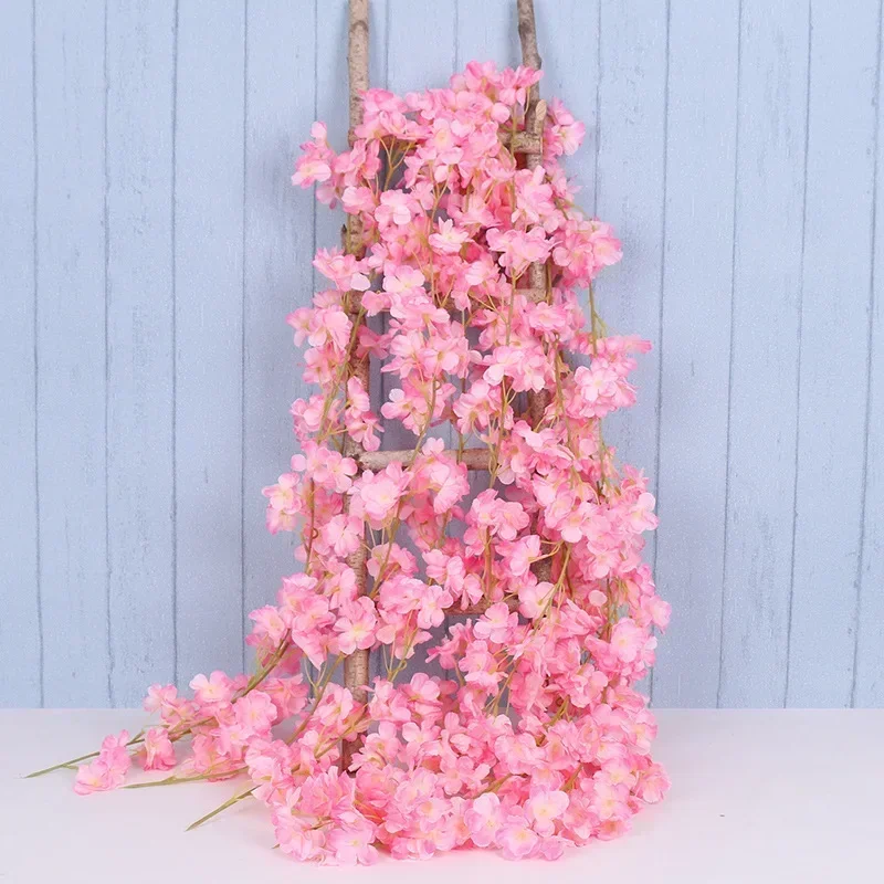 135 花頭 1 個シルク人工桜バラつる壁掛け花装飾籐偽植物 - Rattan Plant Basket のレビューと価格