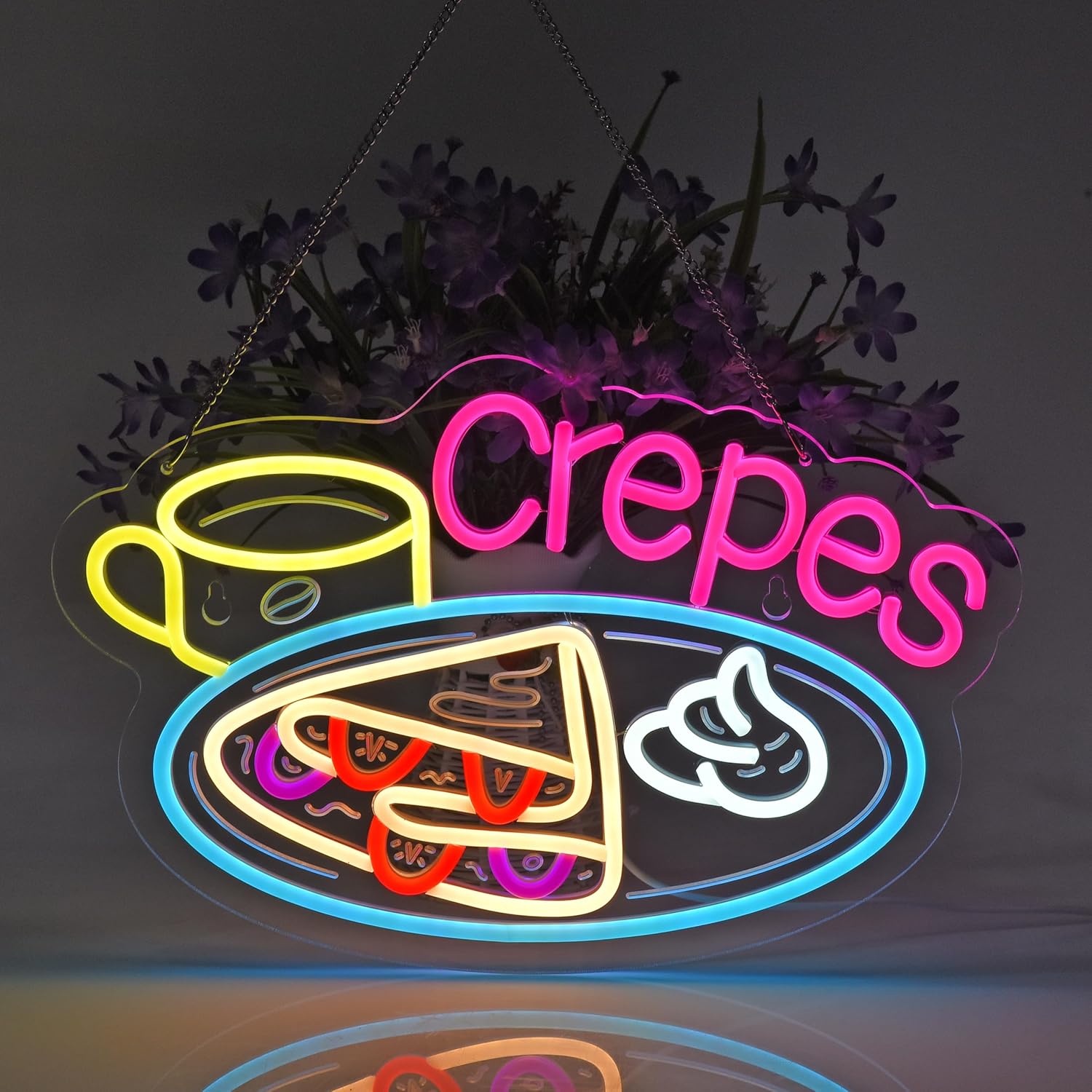 クレープネオンサイン USB電源 LED調光式ネオンライト  - Home Decor Nearby のレビューと価格
