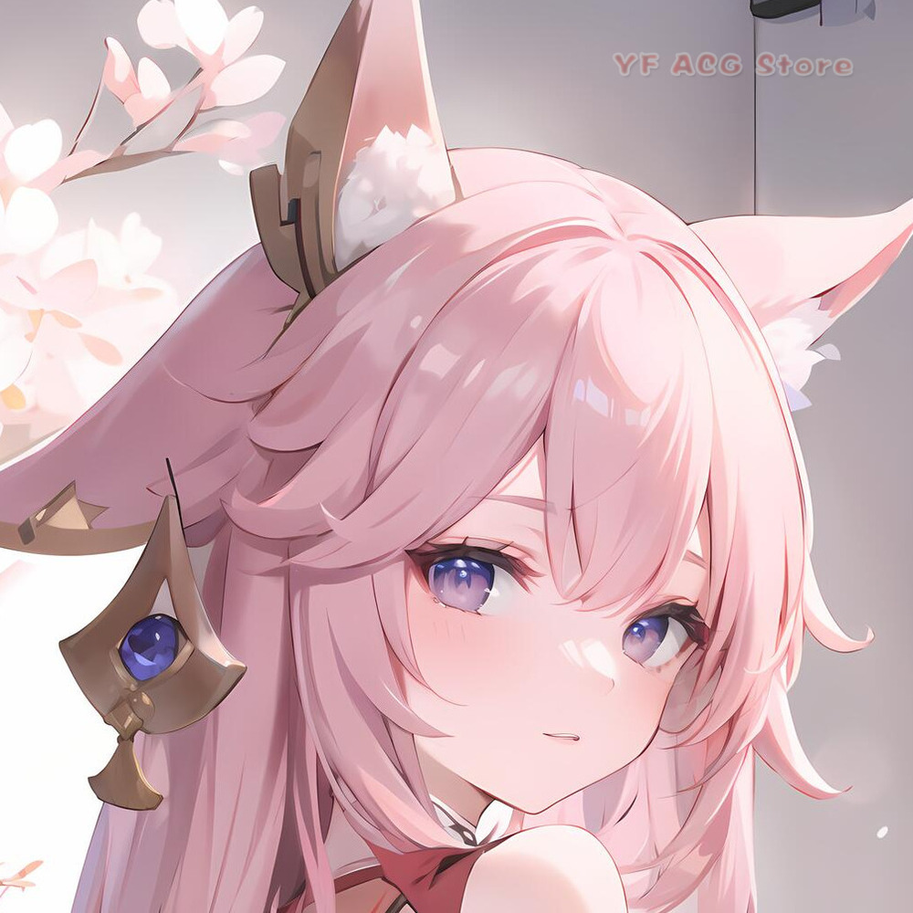 原神インパクト八重巫女抱き枕カバー両面 HD プリントソフト - Home Decor Game のレビューと価格