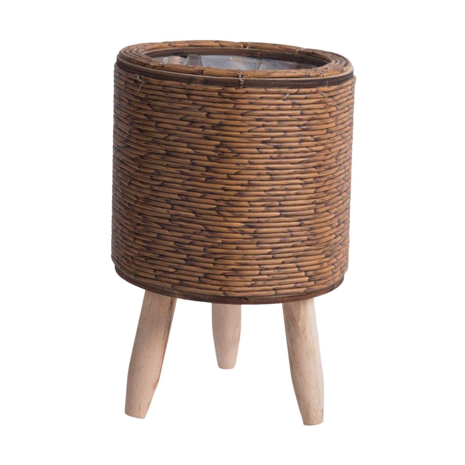植物展示用の脚付き編みかご2個 - リビングスペース用の籐製 - Rattan Plant Basket のレビューと価格