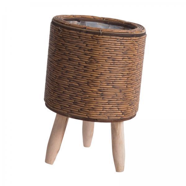 植物展示用の脚付き編みかご2個 - リビングスペース用の籐製 - Rattan Plant Basket のレビューと価格