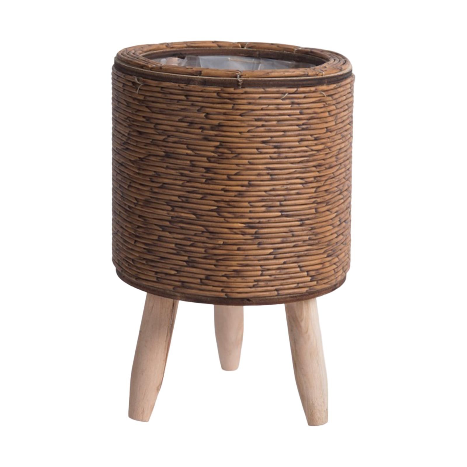 植物展示用の脚付き編みかご2個 - リビングスペース用の籐製 - Rattan Plant Basket のレビューと価格