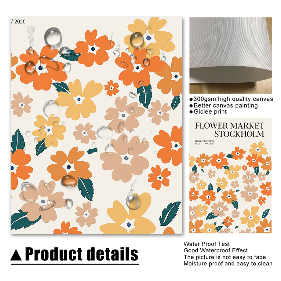 フラワーマーケットウォールアートカラフルなキャンバス絵画北欧 - Home Decor Market のレビューと価格