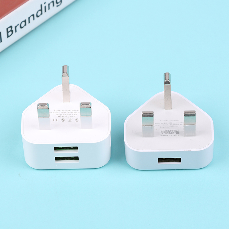 ユニバーサル3ピンウォールチャージャー,1または2つのUSB - Home Decor Uk のレビューと価格