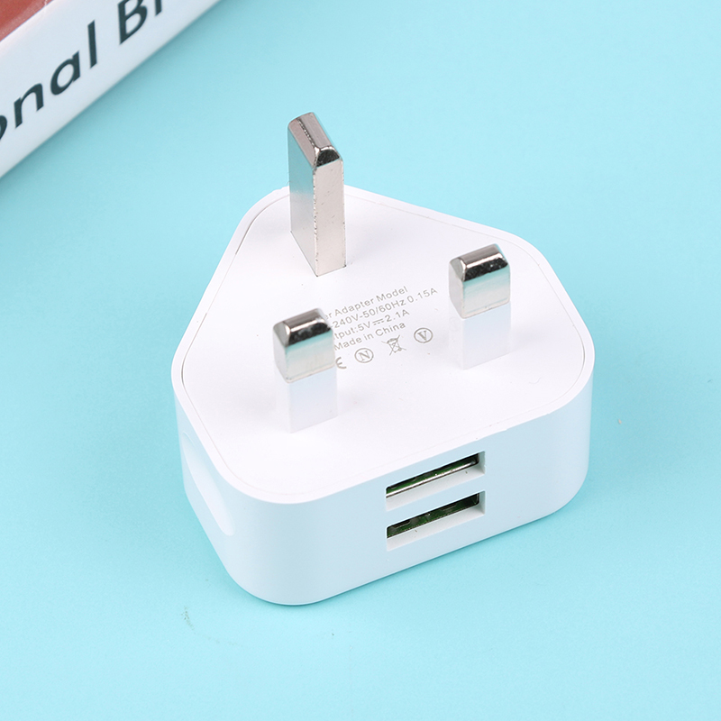 ユニバーサル3ピンウォールチャージャー,1または2つのUSB - Home Decor Uk のレビューと価格