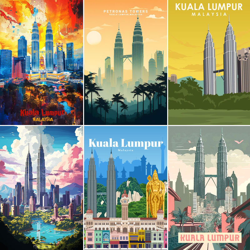 クアラルンプールマレーシア旅行景勝地ポスター金属プラークブリ - Home Decor Malaysia のレビューと価格