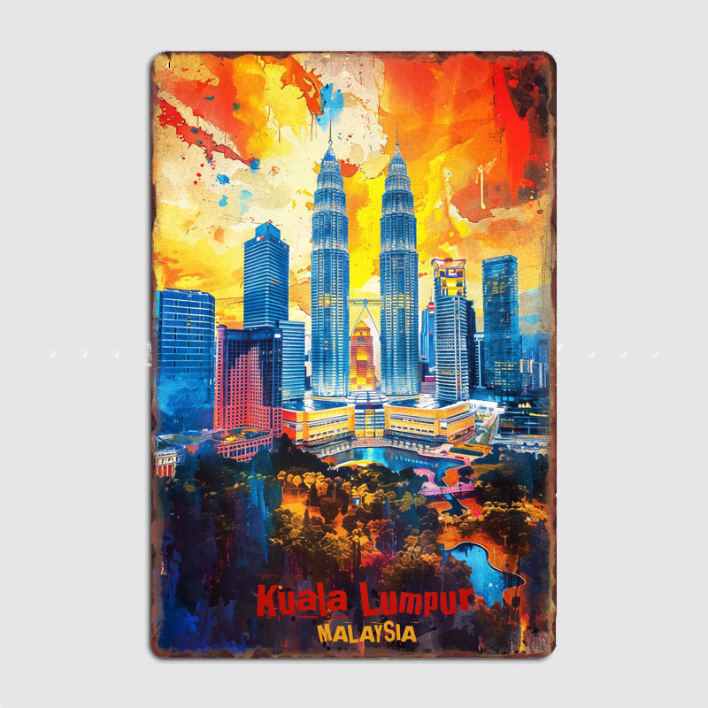 クアラルンプールマレーシア旅行景勝地ポスター金属プラークブリ - Home Decor Malaysia のレビューと価格
