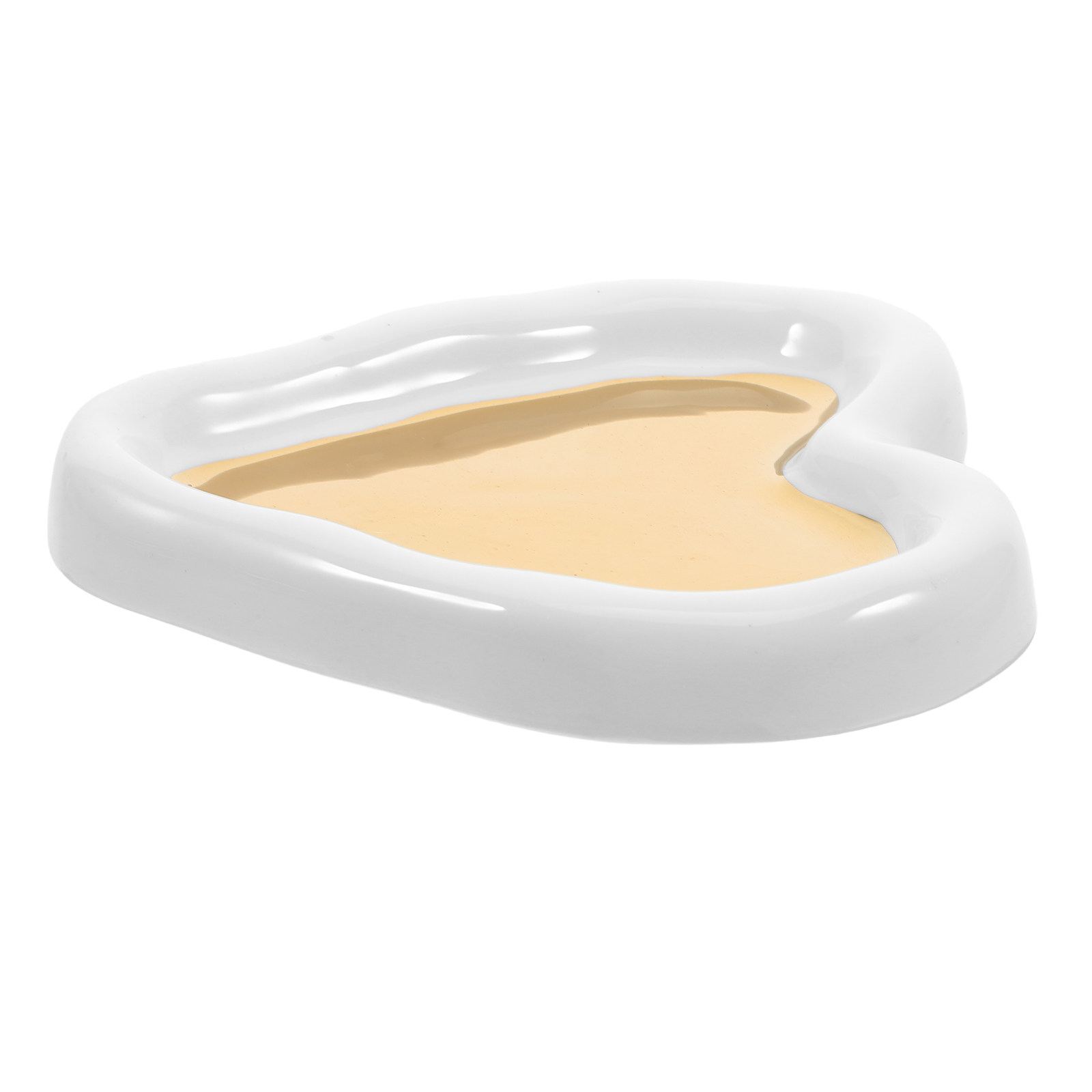 ハート型ジュエリートレイ ディッシュ ホワイトゴールド 光沢 - Ceramic Trinket Dish のレビューと価格