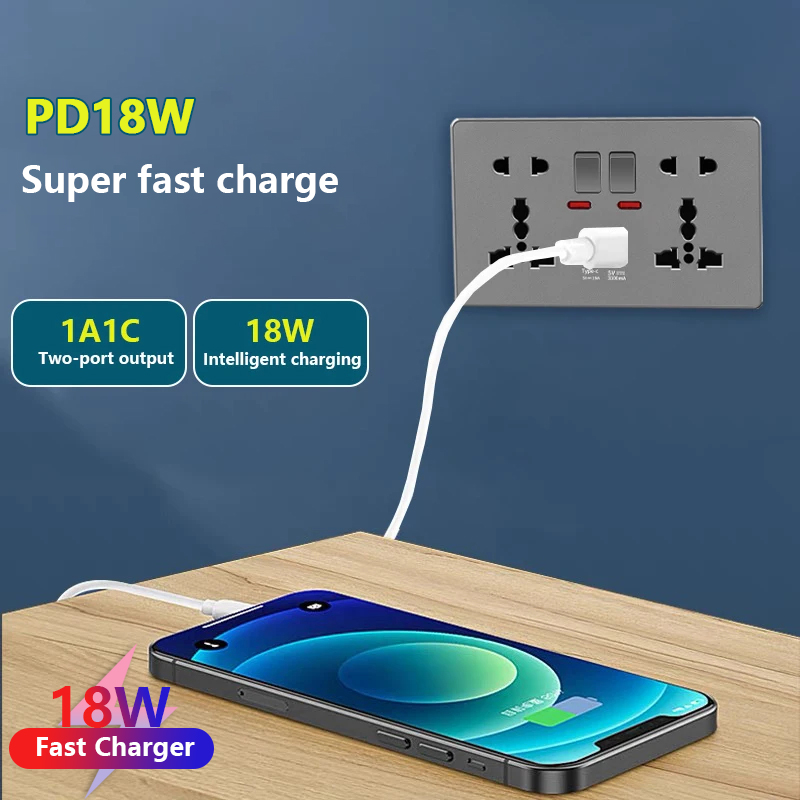 英国 13A USB タイプ c 18 ワット急速充電壁電源 - Home Decor Uk のレビューと価格