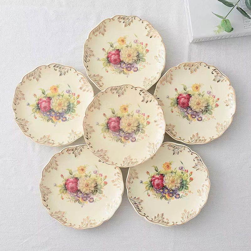 バラの手描きのコーヒーカップ,プレート,デザート,果物,食器 - Ceramic Trinket Dish のレビューと価格