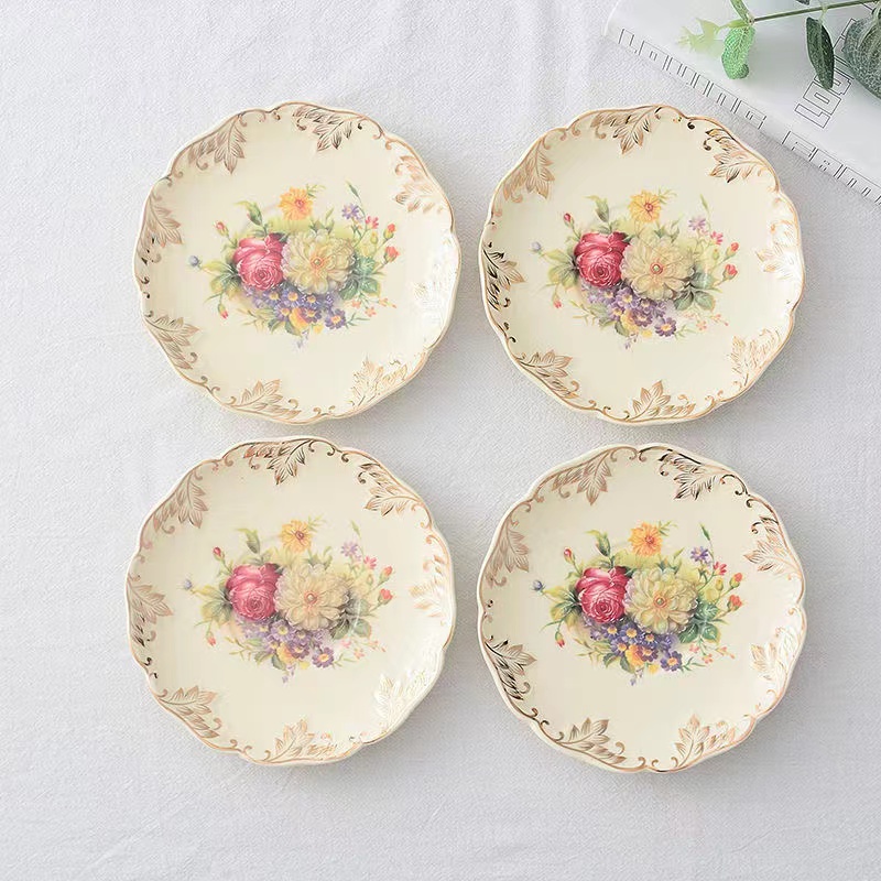 バラの手描きのコーヒーカップ,プレート,デザート,果物,食器 - Ceramic Trinket Dish のレビューと価格