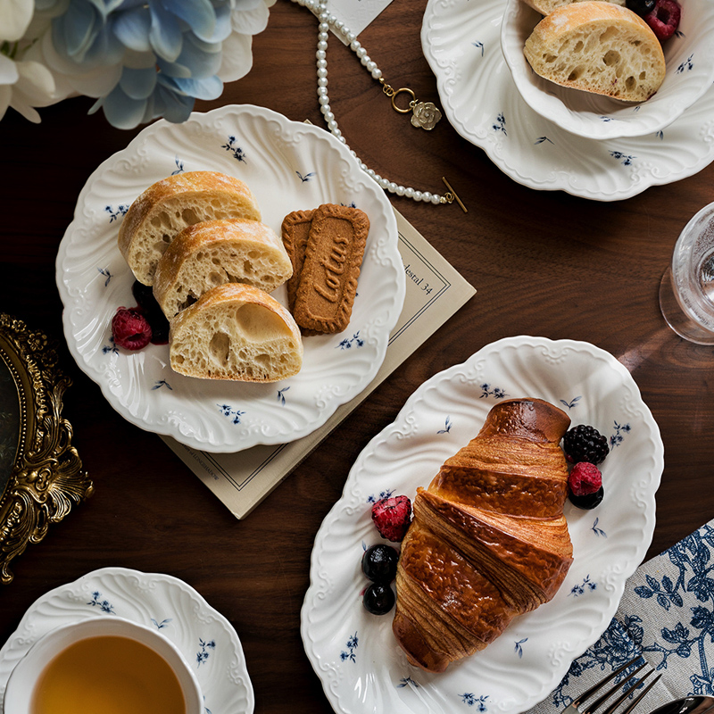 セラミックプレートブルー花柄コーヒーカップとソーサーラウンド - Ceramic Trinket Dish のレビューと価格