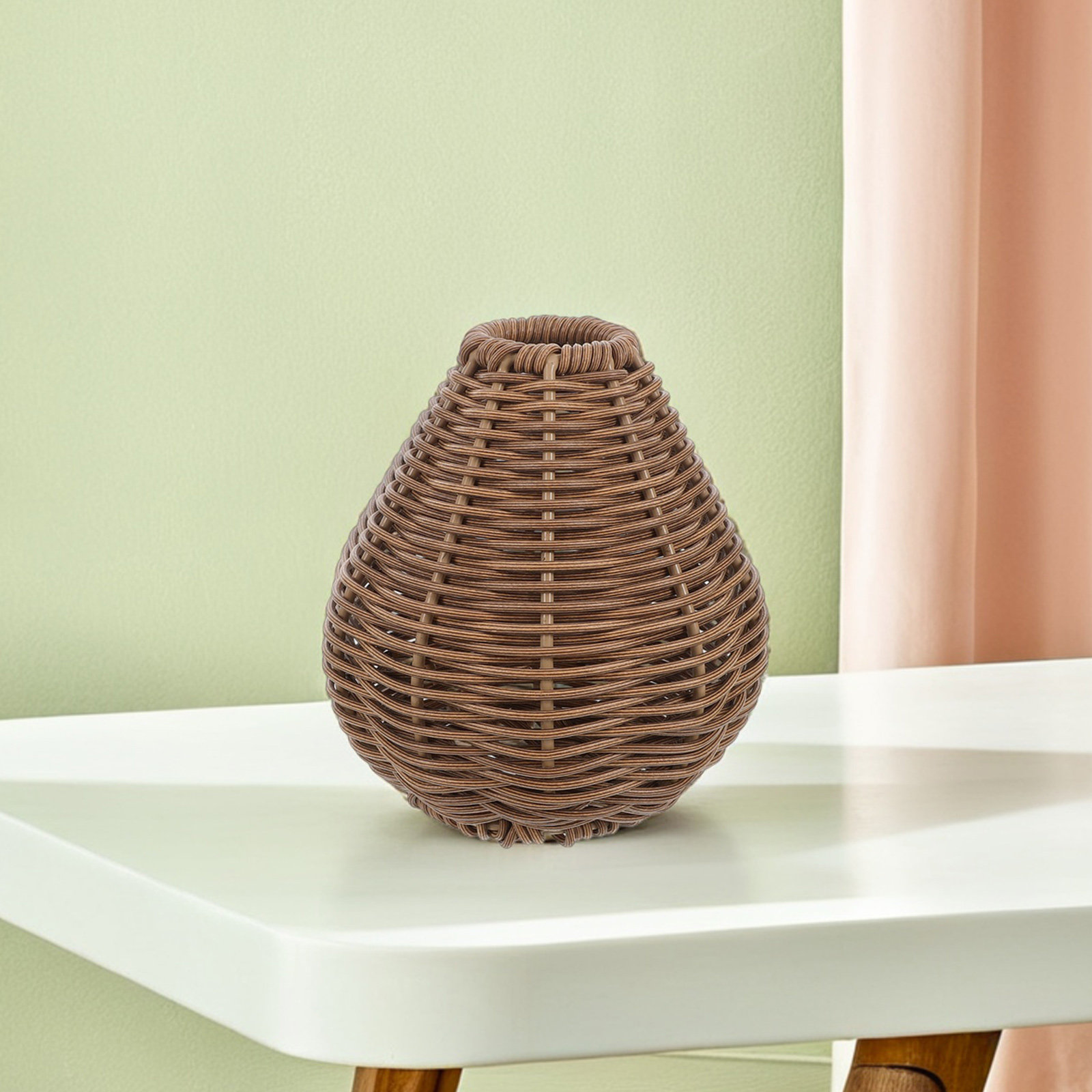素朴なフラワーバスケット、人工ラタン製の花瓶、装飾用植物ホル - Rattan Plant Basket のレビューと価格