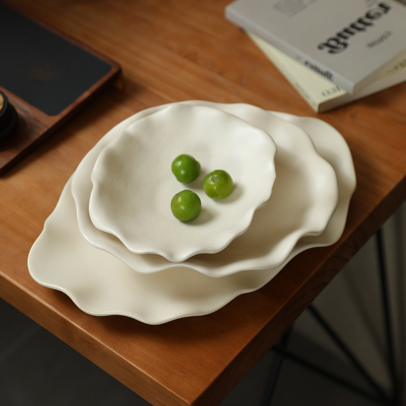 クリエイティブセラミックフルーツプレート波型エッジトレイ卓上 - Ceramic Trinket Dish のレビューと価格