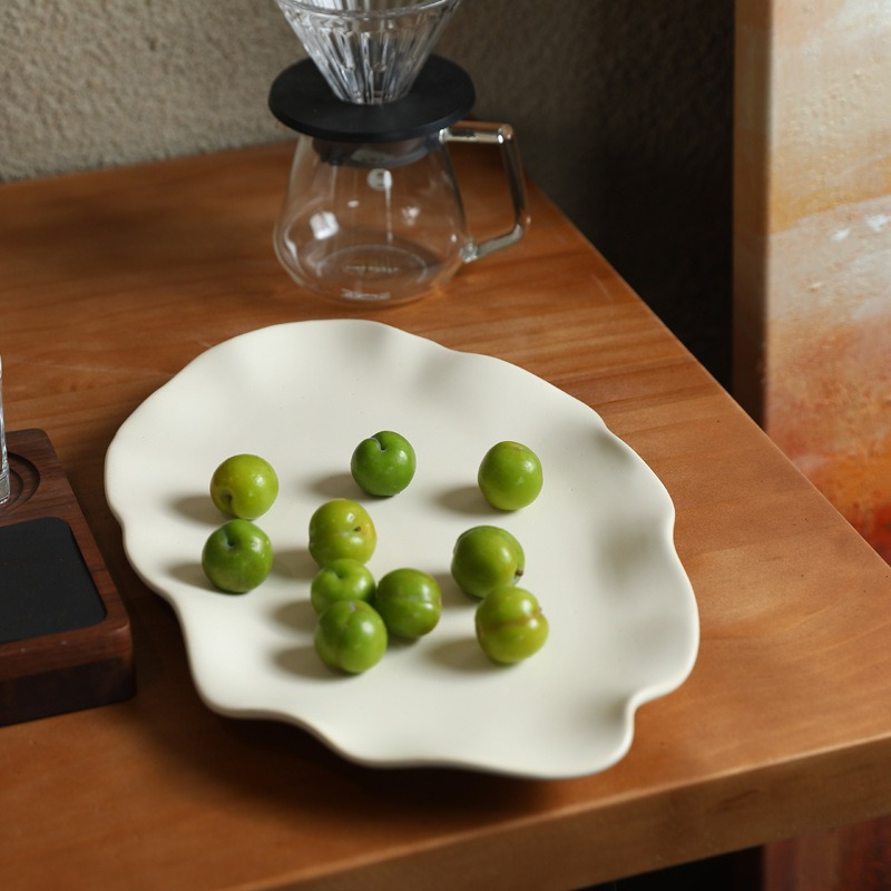 クリエイティブセラミックフルーツプレート波型エッジトレイ卓上 - Ceramic Trinket Dish のレビューと価格
