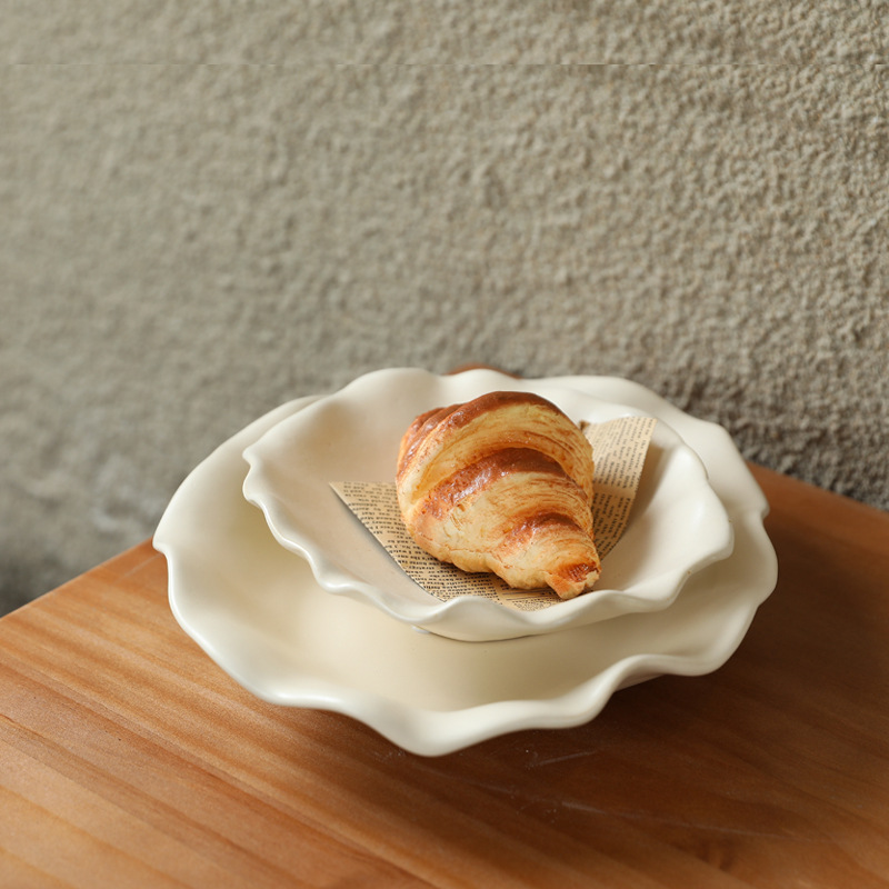 クリエイティブセラミックフルーツプレート波型エッジトレイ卓上 - Ceramic Trinket Dish のレビューと価格