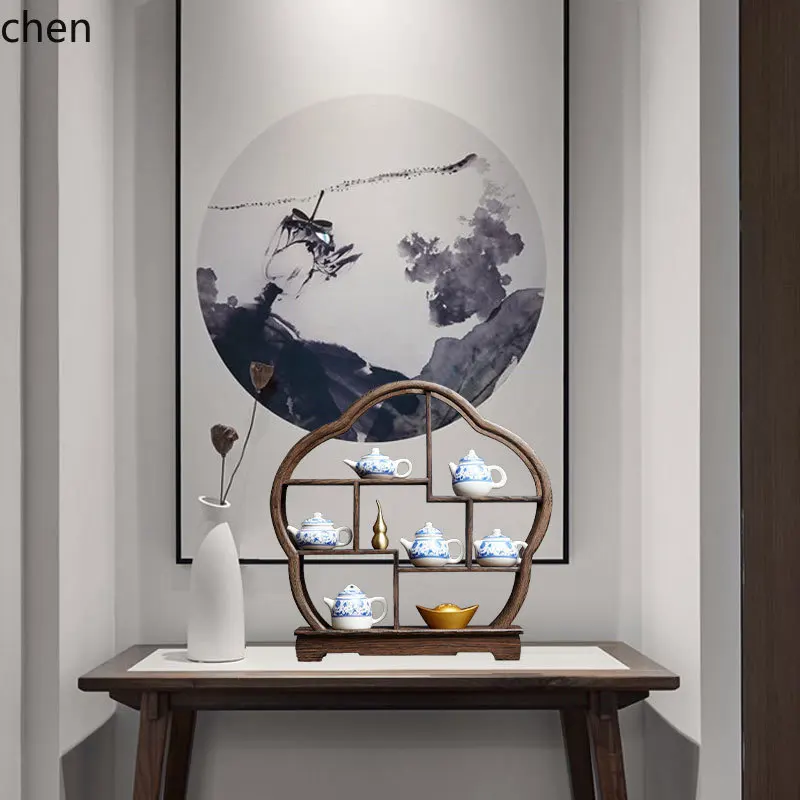 7.15-c13 レトロ禅茶室青と白のティーポットホームリビ - Home Decor Zen のレビューと価格